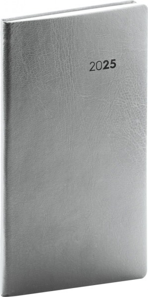 Vreckový diár Balacron 2025, strieborný, 9 × 15,5 cm Vreckový diár Balacron 2025, strieborný, 9 × 15,5 cm