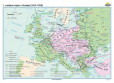 I. svetová vojna v Európe (140x100 cm), nástenná, fóliovaná, lištovaná