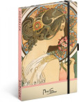 Notes Alfons Mucha – Prvosienka, bodkovaný, 13 × 21 cm Notes Alfons Mucha – Prvosienka, bodkovaný, 13 × 21 cm
