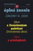 Aktualizácia II/1 2020 -Živnostenský zákon, Zákon o priestupkoch Aktualizácia II/1 2020 -Živnostenský zákon, Zákon o priestupkoch