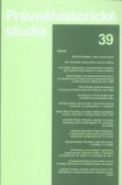 Právněhistorické studie 39 Právněhistorické studie 39
