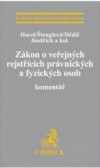 Zákon o veřejných rejstřících právnických a fyzických osob. Komentář Zákon o veřejných rejstřících právnických a fyzických osob. Komentář
