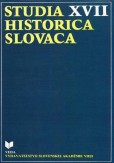 STUDIA HISTORICA SLOVACA STUDIA HISTORICA SLOVACA
