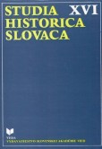 STUDIA HISTORICA SLOVACA STUDIA HISTORICA SLOVACA