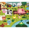 Puzzle dotykové Zvieratká na farme s textúrou 20 dielov od 3-6 rokov